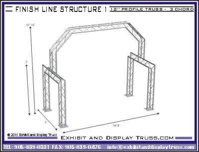 Portable aluminum truss finish line systems